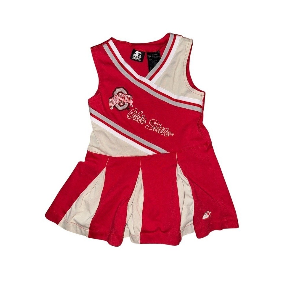 Ohio State Buckeyes Toddler Girls Cheerleader Dress Red White Size 2T licensed